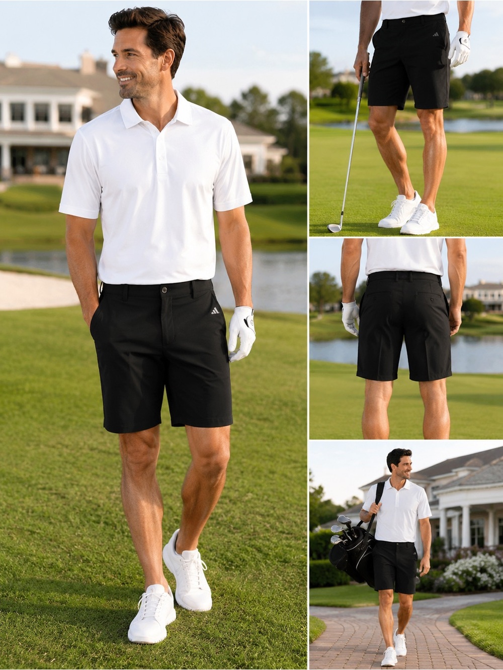 Adidas Ultimate365 Golf Shorts Men’s 38 Black 8.5” stretch Performance NWT